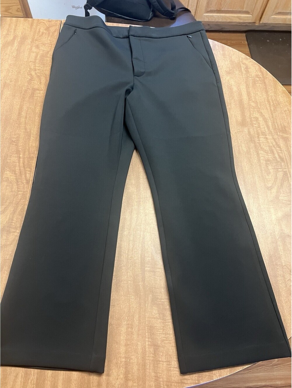 Good American Luxe Suiting Column Trousers Black Size 15 Dress Pants Ankle